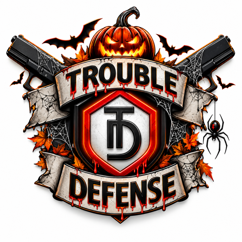 trouble defense halloween logo