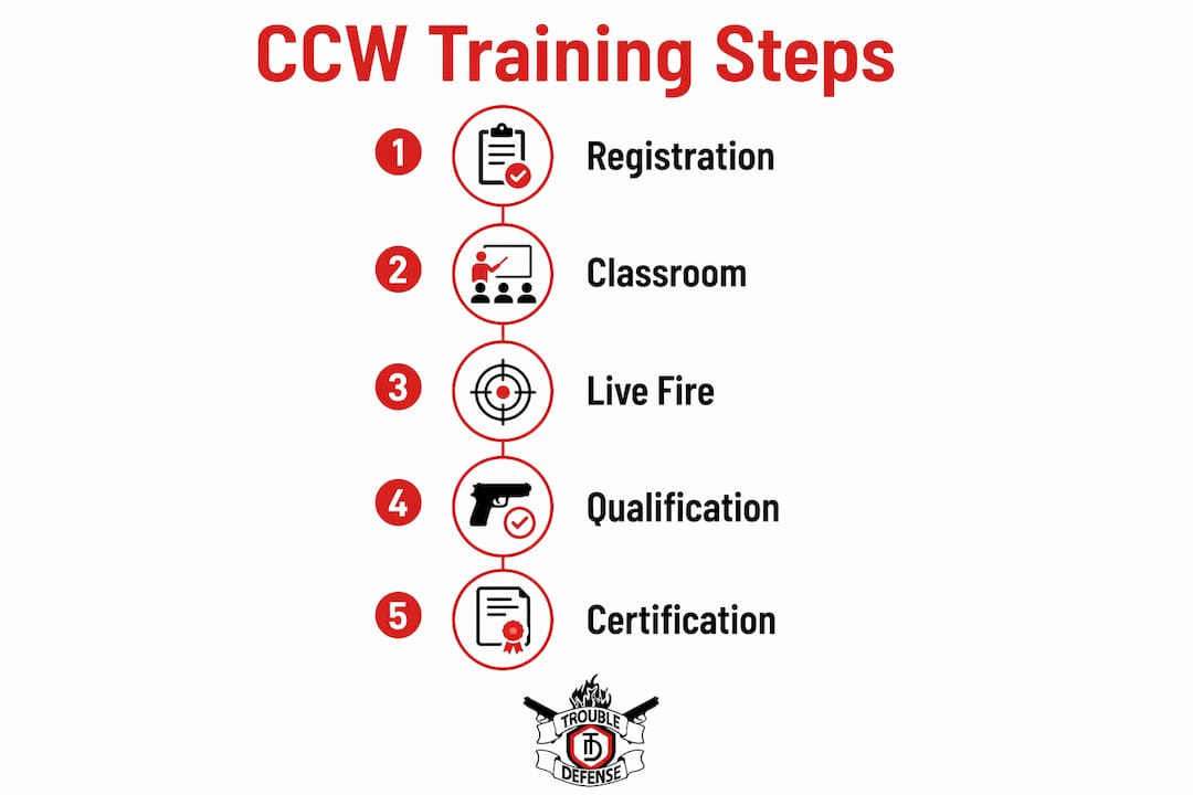 Infographic detailing CCW course steps