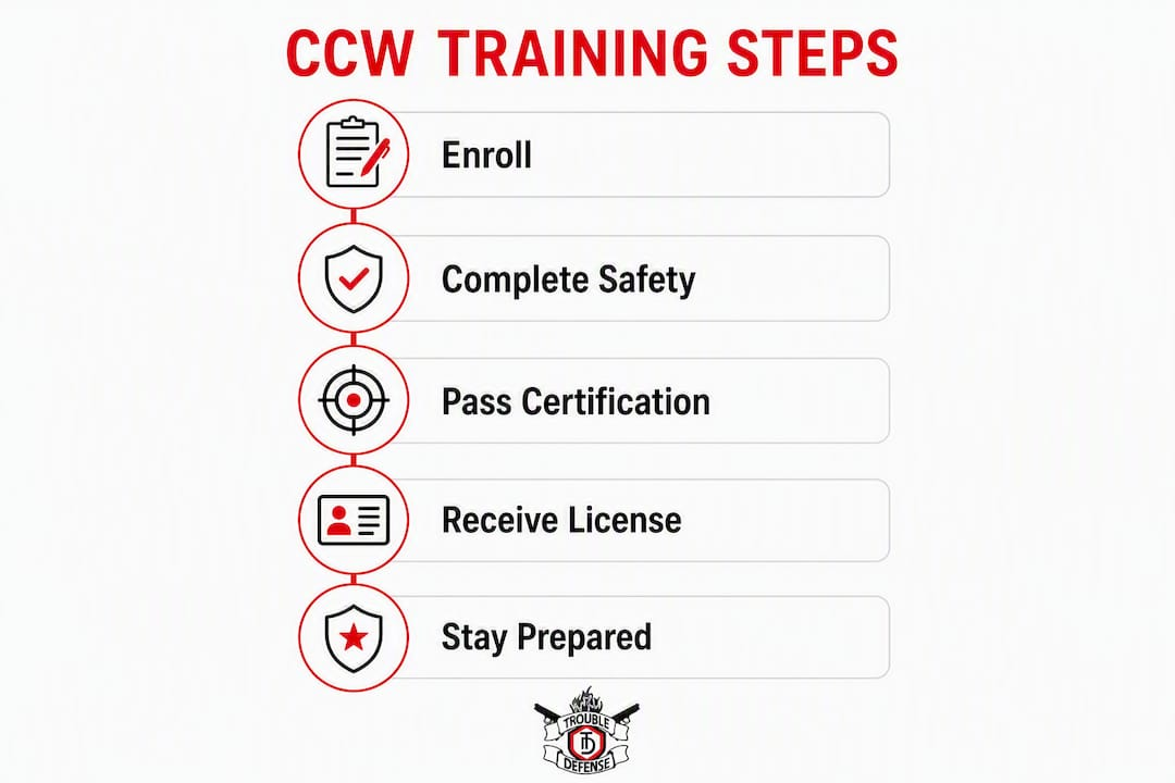 Infographic illustrating CCW training steps overview