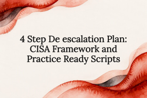 Read more about the article 4 Step De escalation Plan: CISA Framework and Practice Ready Scripts
