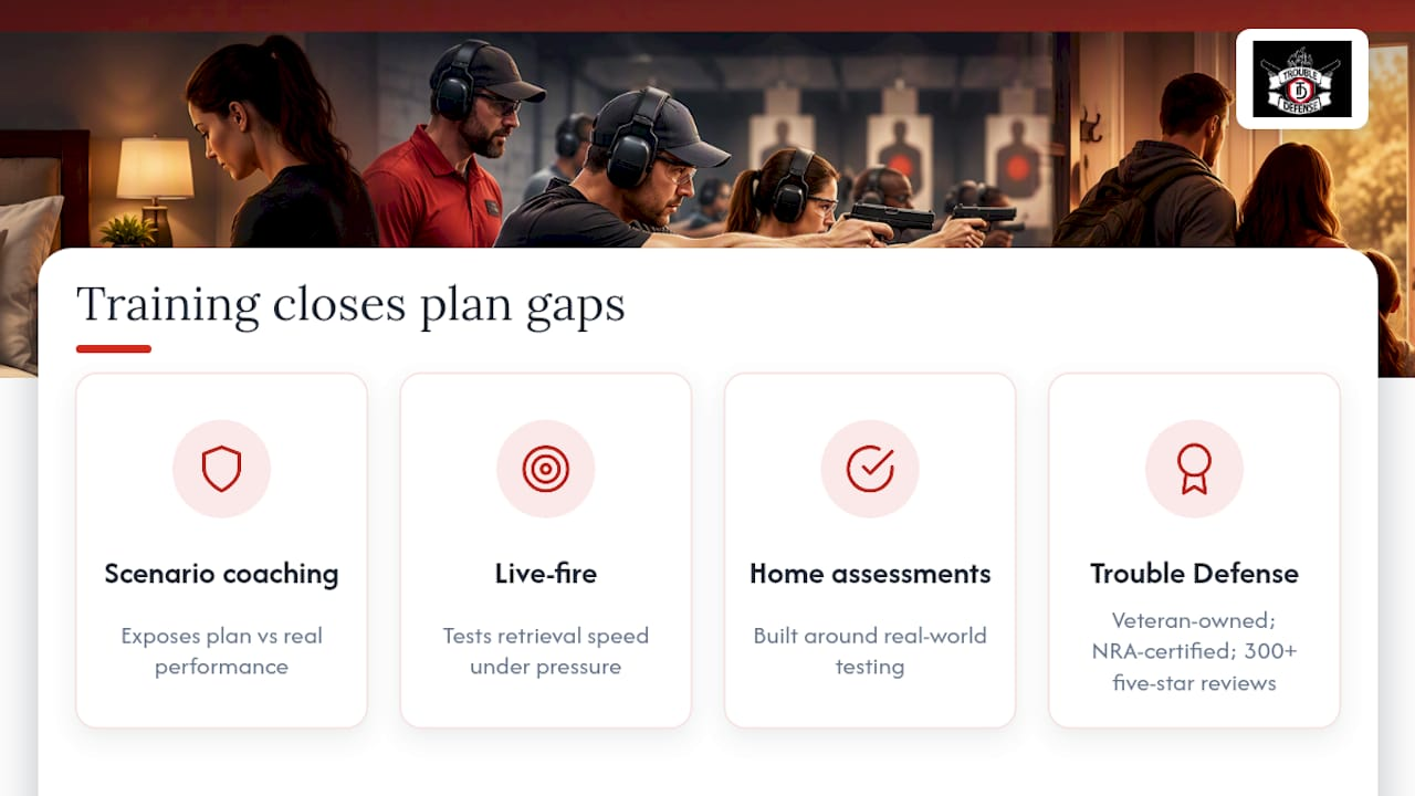 How professional training closes the gaps in a home defense plan — overview diagram