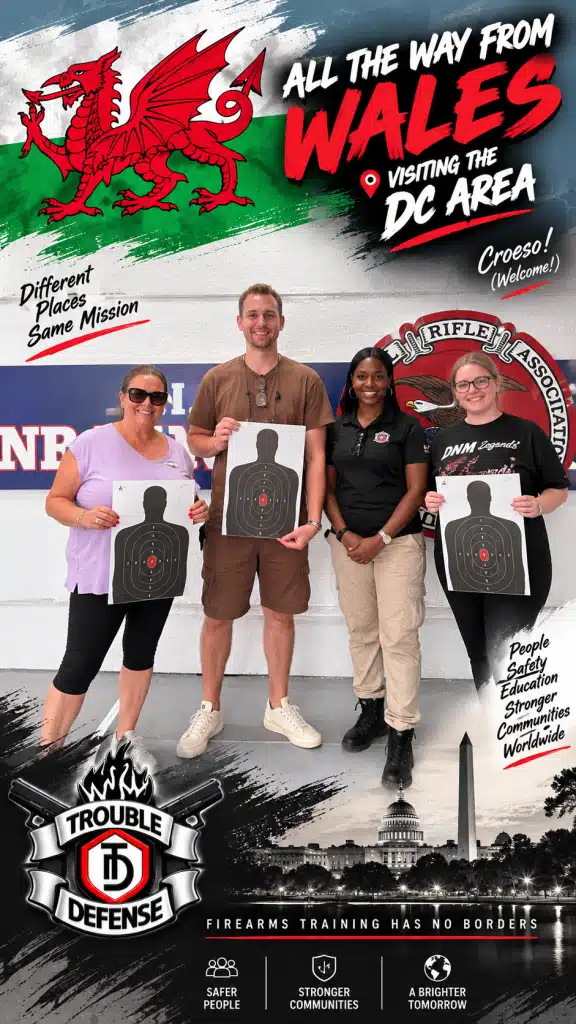 Trouble Defense guests visiting from Wales with their shooting targets
