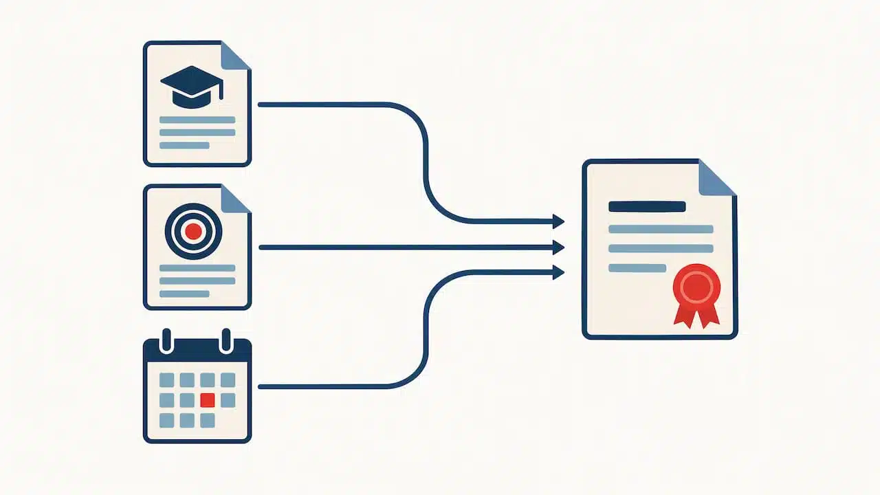 Training hours, range hours, and dates combined into one certificate