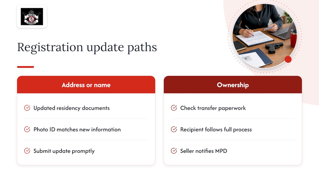 Registration update paths and required actions
